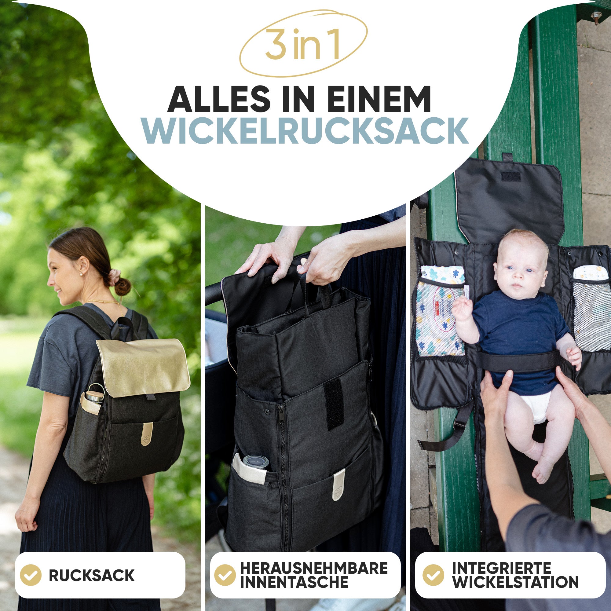 Wickeltasche mit Wickelunterlage