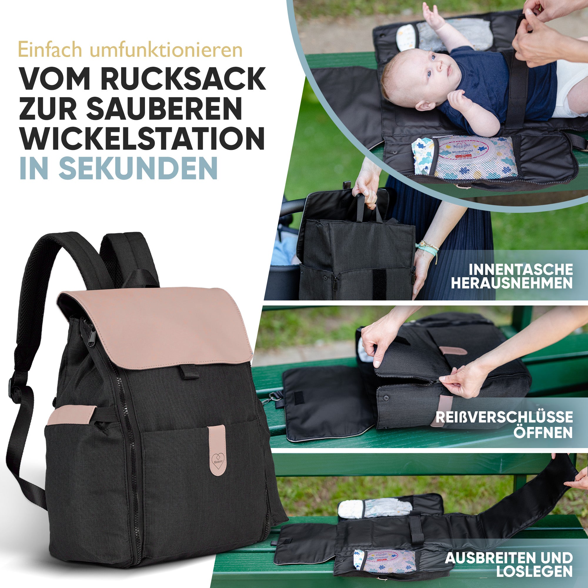 Wickeltasche mit Wickelunterlage