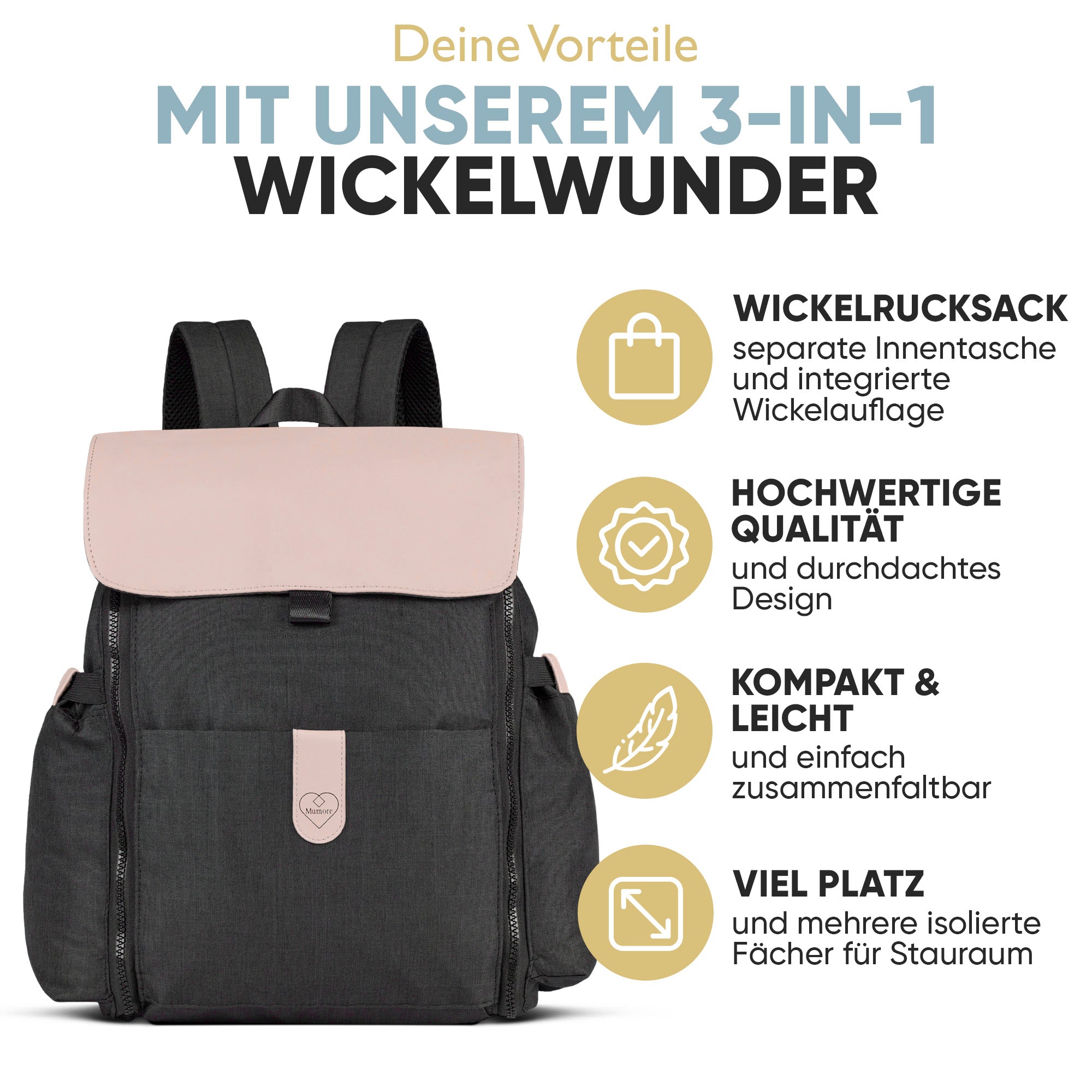 Wickelrucksack rosa